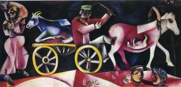 350 人の有名アーティストによるアート作品 Painting - 『牛売り人』現代マルク・シャガール